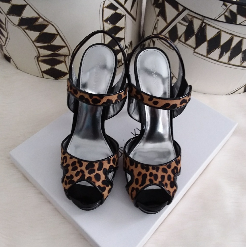 Calvin Klein 'Prive' Leopard Sandals